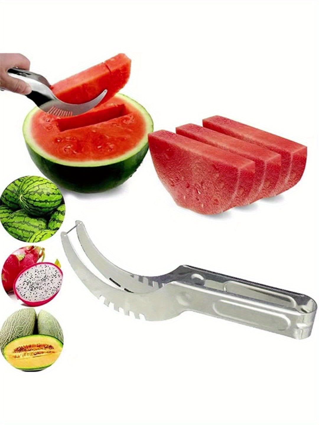 1pc, Cutting Watermelon Block Slicer Cutter, Watermelon Fruit Splitter, Stainless Steel Cutting Watermelon Tool, Kitchen Gadgets, Kitchen Supplies, Kitchen Tools